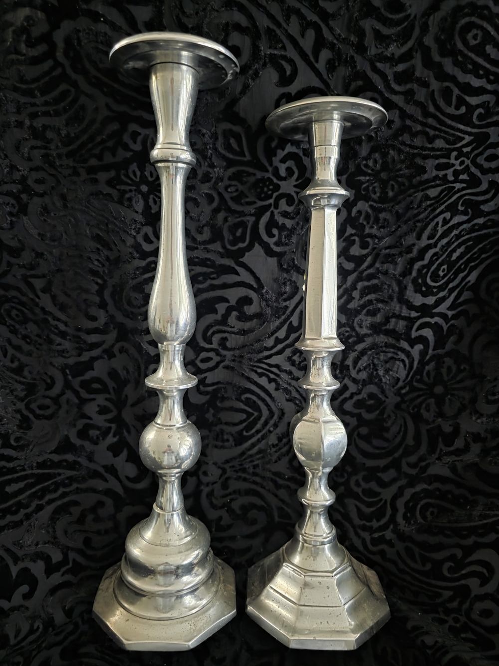 India Pair of Silver Metal Candlesticks